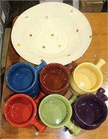12 Soup Bowls; Extra Lg Bowl & Platter