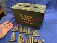 Military ammo box & old ammo (not live)