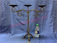 Wrought iron 3-candle holder