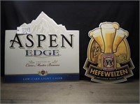 Aspen Edge & Widmer Hefeweizen Signs