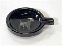 Art Deco black glass ashtray