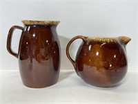 Pair of Hull oven proof pitchers