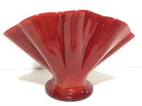 Fenton Mandarin fan glass vase