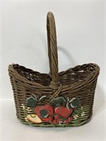 Vintage wicker apple basket