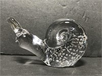 Bubble glass art snail paperweight