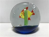 Art glass under the sea fish paperweight