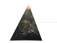 Lucite cactus pyramid paperweight