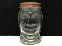 Nash’s Mustard Jolly Joe glass bank jar