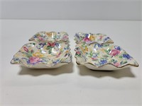 Set of 4 James Kent small floral dishes