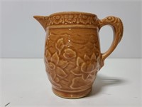 Pottery water lily brown pitcher