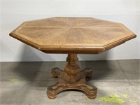 Octagon wood dining table