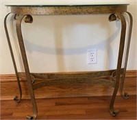 Glass Top Entry Half Table