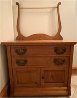 Double Drawer Oak Wash Stand