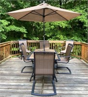 40" x 64" Patio Table w/6 Arm Chairs