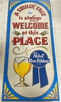 11" x 24" Wood Pabst Sign