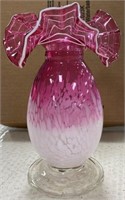 Opalescent fluted vase 8 1/2"