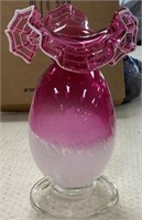 7 1/2" Cranberry Fluted Vase