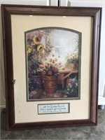 Framed Flower Print with Bible Verse