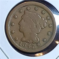 1847 Braided Hair Large Cent