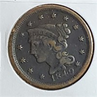 1849 Braided Hair  Large Cent