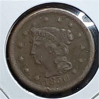 1850 Braided Hair Large Cent