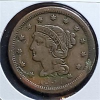 1854 Braided Hair Large Cent