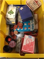 Collection of playing cards and chips