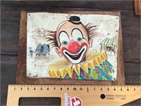 Clown lithograph on tin