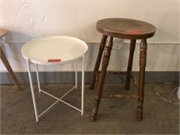 Metal Side Table & Wooden Bar Stool