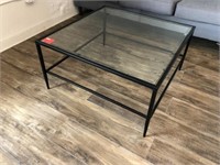 Glass-top Metal Coffee Table