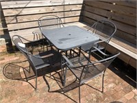 Metal Outdoor Table & 4 Chairs