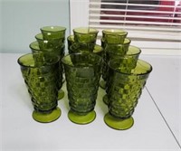 Set of 12 Green Glasses