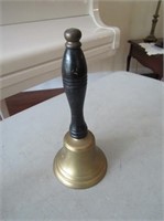 Brass School Bell With Wooden Handle