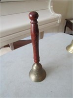 Brass Dinner Bell With Wooden Handle