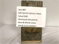 $100 Gift Certificate for Johnny’s Meat & Deli