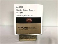 2 Swiss Chalet Quarter Chicken Dinners Certificate