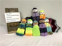 7 Dolls and Baby Blanket