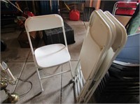 4 Folding Metal Frame Resin Chairs