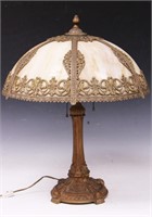 AMERICAN VINTAGE  SLAG CARMEL GLASS LAMP