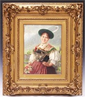 THEODOR RECKNAGEL 19TH C, O/C PORTRAIT OF WOMAN