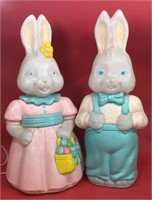 Mr & Mrs. Bunny Blow Molds 26" Tall