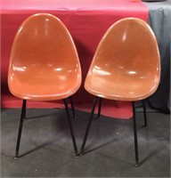 Fiberglass Burnt Orange Chairs
