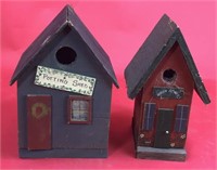 Two Primitive Bird Houses