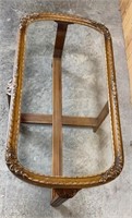 Antique Ornate Wood & Glass Table