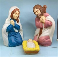Blow Mold Baby Jesus, Mary & Joseph