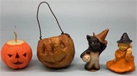 Gurley Halloween Candles & Paper Mache Pumpkin