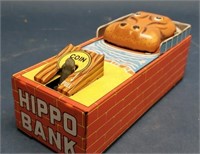 Metal Wind Up Hippo Bank