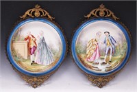 PR. EUROPEAN PAINTED PLAQUES WITH METAL FRAMES