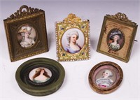 FRENCH MINIATURE PAIINTINGS/PORTRAITS- 19TH C.
