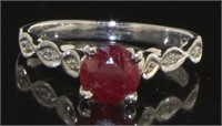 Genuine Ruby & Diamond Designer Ring